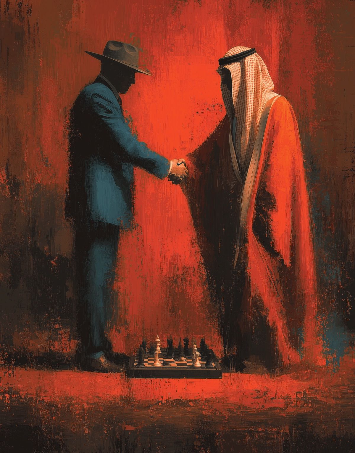 A high-contrast, artistic plate representing the shifting landscape of international peacemaking